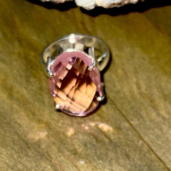 Barbie Pink Kunzite Facet Gemstone Boho Ring - Picture 5 of 8
